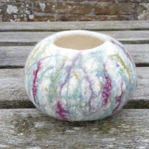 Small round felted bowl example