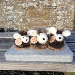 Needle Felted ewe and twins for sale from Hackland Wool Shed